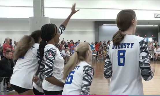 team cheering from bench