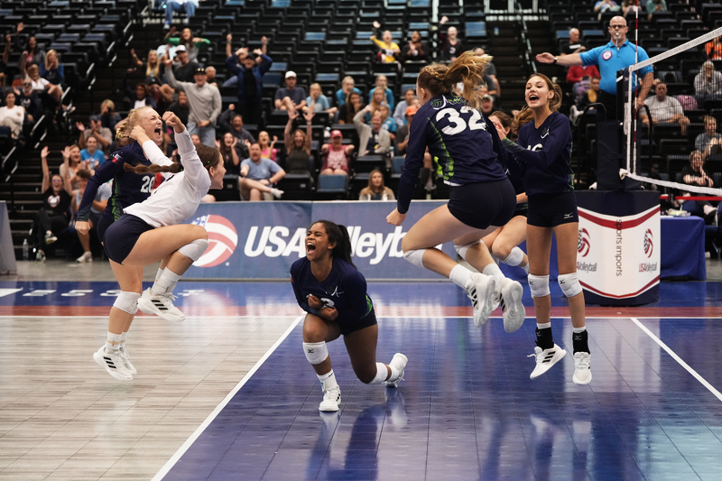 girls celebrating win