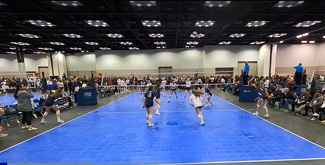 Girls playing on indoor court