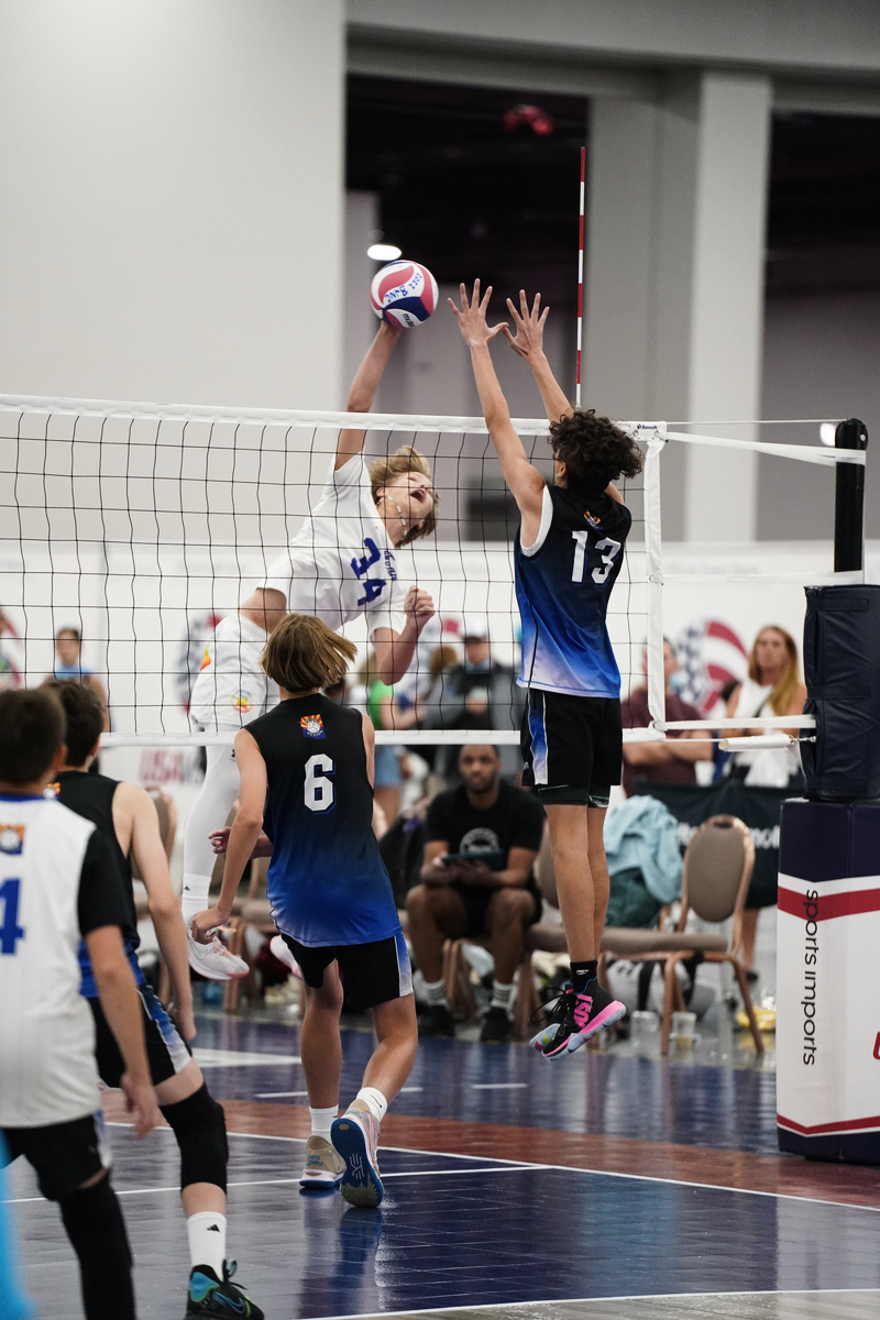 boy attacking with a blocker up