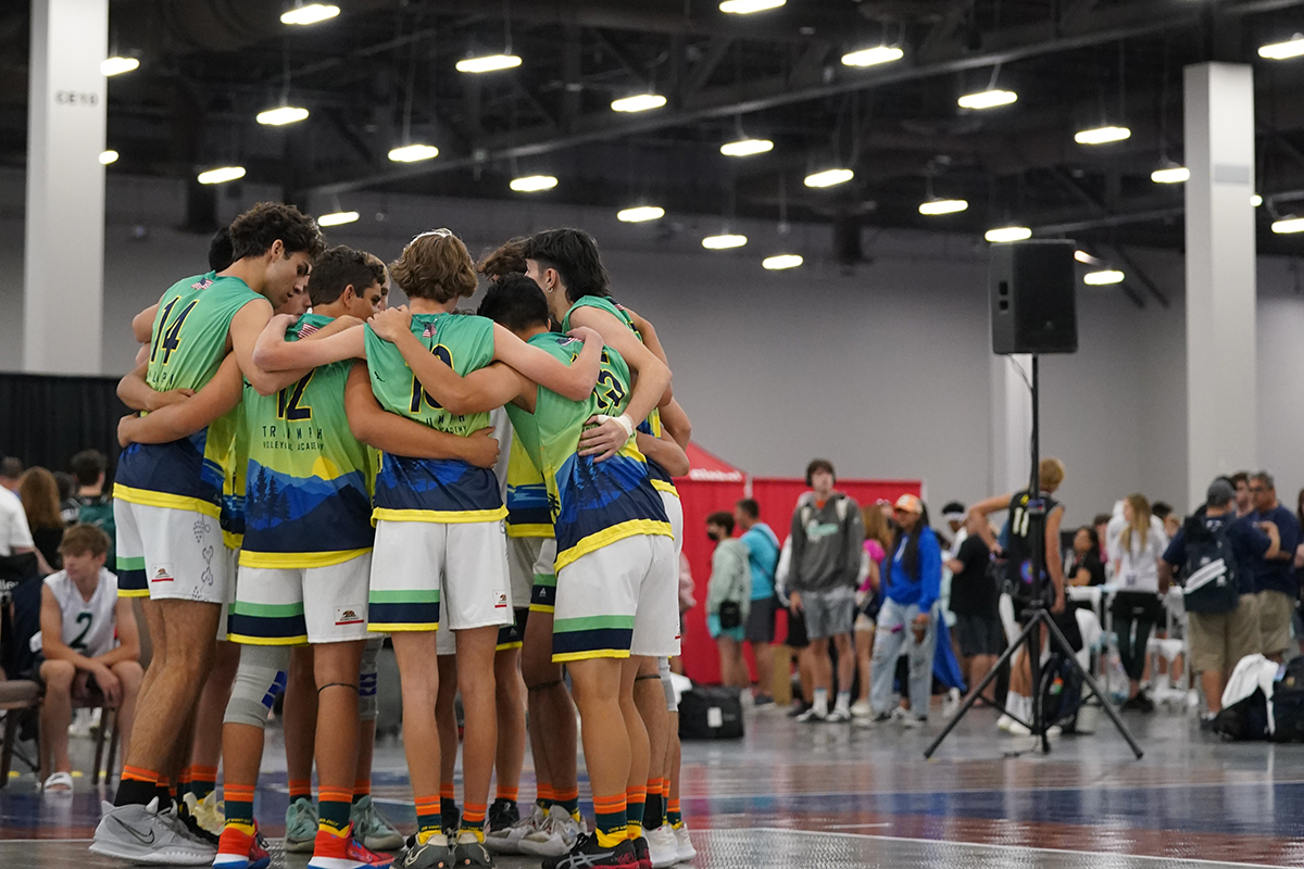 boys huddling before play