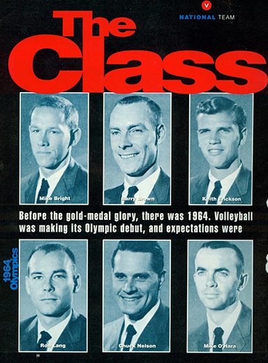 Magazine cover with photos of 1964 Olympians