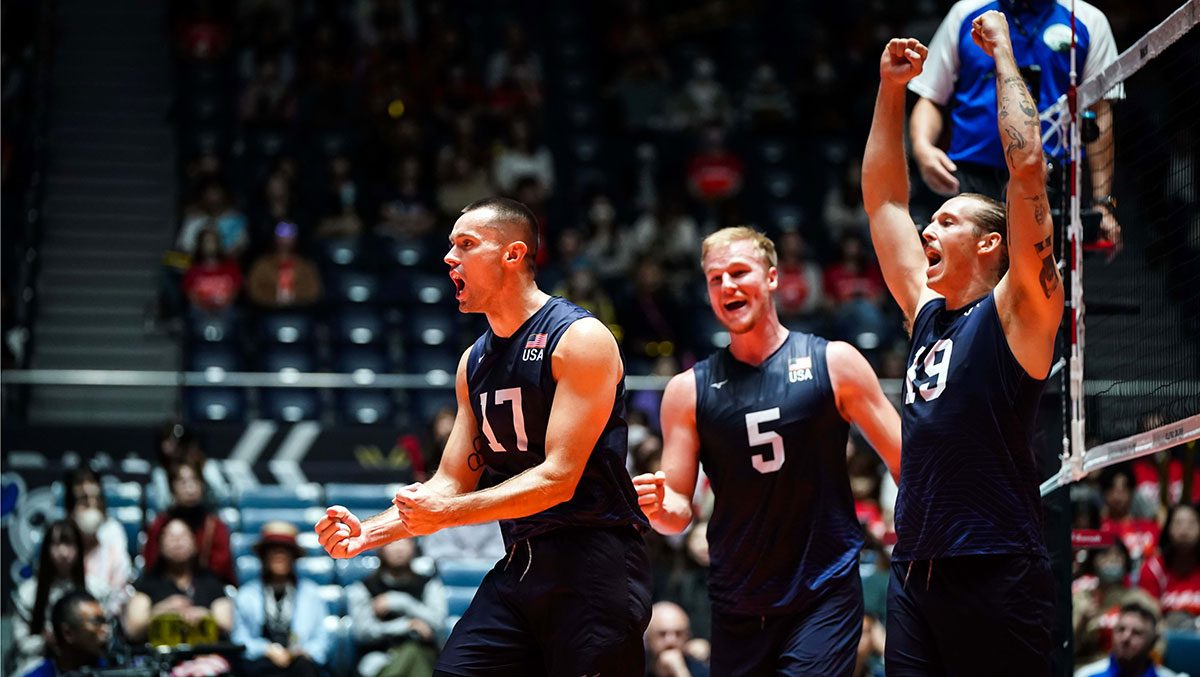 Players on the U.S. Men's National Team celebrate